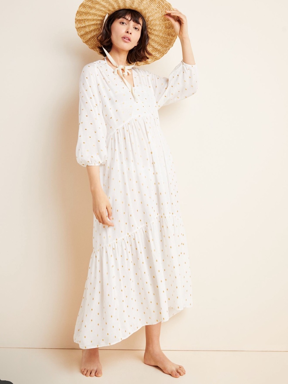 Anthropologie augustine tiered maxi dress size xs
